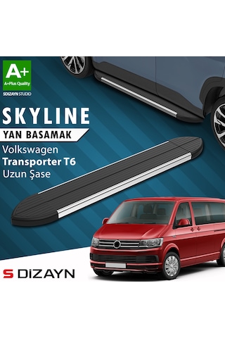S-dizayn Vw Transporter T6 Uzun Şase Skyline Krom Yan Basamak 253 Cm 2015-2019 A+ Kalite