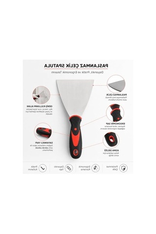 Paslanmaz Çelik İnşaat Spatulası, 100 Mm Ölçü İle Dayanıklı 001 Siyah