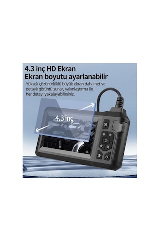 3 Kameralı 10 Metre Endoskop Yılan Kamera Ip67 Su Geçirmez 4.3"hd Ekranlı Ledli