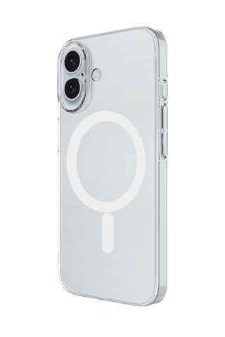 Vendas Apple Uyumlu iPhone 16 Kamera Korumalı M-safe Şarj Özellikli Şeffaf Zore London Sert Pc Kapak + Hayalet Ekran Koruyucu Şeffaf