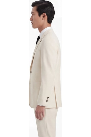 Sabri Özel Ekru Slim Fit 6 Drop Mono Yaka Modal Kumaş Lastikli Bel Astarsız Takım Elbise