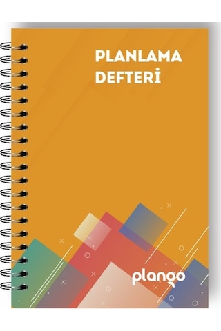 Turuncu Kareler Günlük Planlayıcı Defter - Daily Planner - Ders Ç