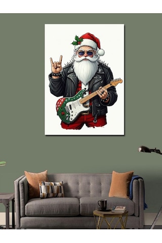 Kanvas Tablo Rocker Noel Baba 50cmx70cm