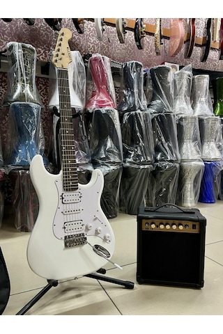 2 Humbucker 1 Sıngle Elektro Gitar Seti 15 Watt Amfi Kılıf Dahil