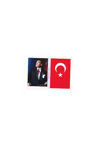 10 Adet Küçük Sticker Mustafa Kemal Atatürk Türk Bayrağı İstikbal Göklerdedir 3lü Etiket Seti Renkli