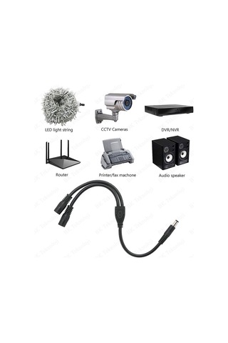 DC Güç 5.5x2.1mm 1 Erkek - 2 Dişi Çoklayıcı Kablo CCTV