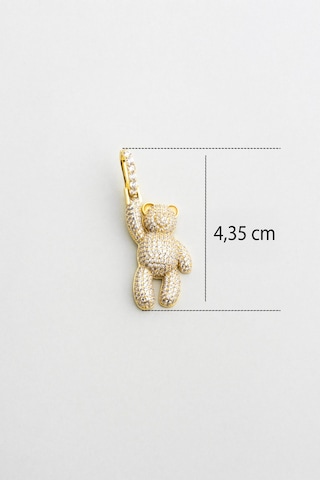 Tiny Bear 18 Ayar Sarı Altın Kaplama Gümüş Charm Sarı