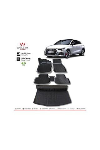 Audi A3 Sportback Paspas Bagaj Havuzu 2021 Sonrası 3d Ultraflex Set