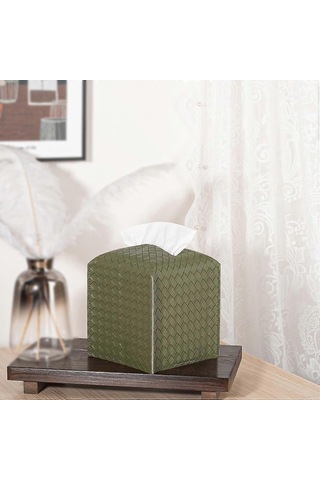 1 Paket Mendil Kutusu Kapağı Deri Mendil Tutucu Kare Yüz Mendili Kutusu