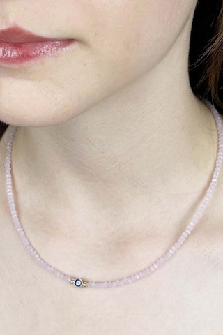 Nazar Boncuklu, Pembe Taşlı Kolye 428 Pembe