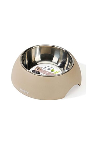 M-pets Eco Bamboo Küçük Irk Köpek Ve Kedi Mama Ve Su Kabı Bej 600 Ml 244-51043.03