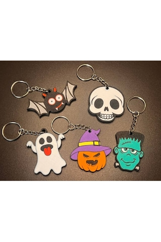 3d Sevimli Cadılar Bayramı Anahtarlıkları 1 Adet - Halloween Keychains