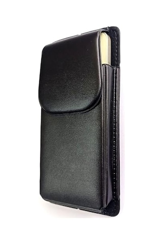 Takılan Lüks Deri Telefon Kılıfı Mıknatıslı 17x8 Cm Siyah Diğer