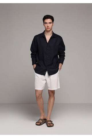Colin's Colins Regular Fit Shirt Neck Düz Erkek Lacivert Uzun Kol Gömlek Cl1080090 Q1.v1 Nav