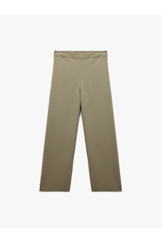 Koton Modal Cupro Kumaş Yüksek Bel Geniş Paça Pantolon Haki 5sak40019pw Haki