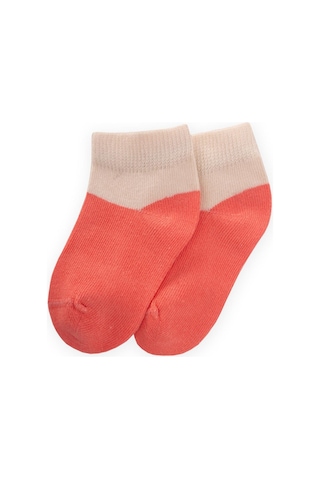 Cigit İki Renkli Bebe Patik Çorabı 0-4 Yaş Yavruağzı Yavruağzı