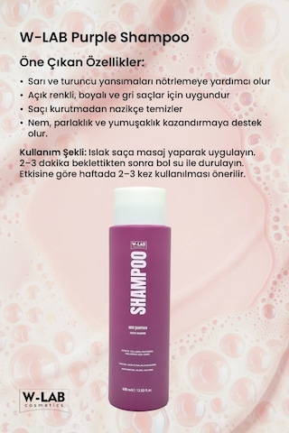W-Lab Cosmetics Mor Şampuan 400 Ml