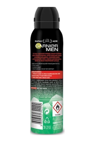 Garnier Men Güçlü Koruma Aerosol Erkek Sprey Deodorant 150 ML