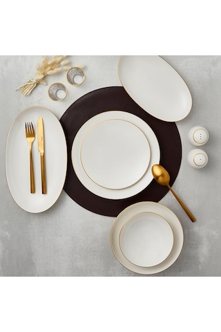 Güral Porselen Atina 60 Parça Yemek Takımı Gold Fileli