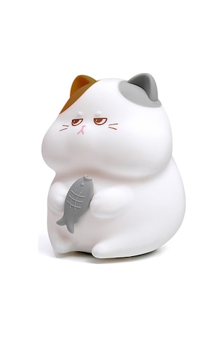 Yystore Evde Beslenen Hayvan Kedi Gece Lambası Cat-6144 Yumuşak Işık Zamanlaması Beyaz