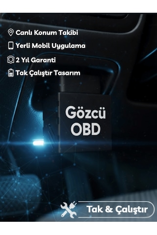 Gözcü Mobil Obd Girişi Araç Gps Takip Cihazı Uyumlu Sistemi Anlık Konum Geçmişe Dönük Konum Takibi Geofence