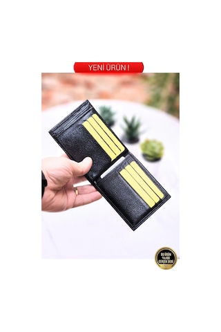 Gerçek Hakiki Deri Kaliteli 1.sınıf Kelebek Model Cüzdan Kartlık Portföy Siyah