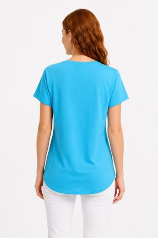 Neden Tekstil Kadın Basic & Baskılı Yuvarlak Yaka T-shirt - Mavi