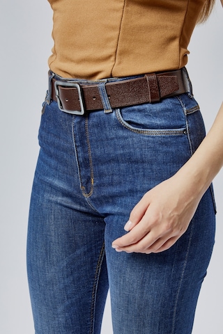 %100 Hakiki Deri Şık Kadın Kemeri 4 Cm Kahverengi
