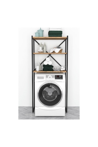 Bofigo 3 Raflı Metal Düzenleyici Banyo Rafı Çam