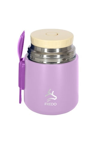 Duo Dine Bebek Lila Mama Kabı & Yemek Saklama Termosu, Mug - 8 Saat Sıcak, 12 Saat Soğuk Tutma 500 Ml Lila