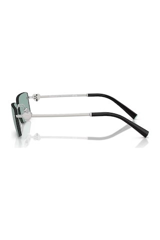 Tiffany Co. Tf 3108b 62227c 60 Unisex Dikdörtgen Gümüş Aynalı Metal Güneş Gözlüğü Gri
