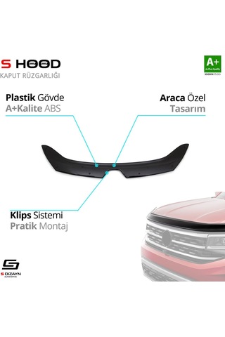S-dizayn Renault Traffic Abs Plastik Kaput Rüzgarlığı 2014 Üzeri A+kalite