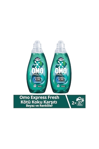 Omo Express Fresh Kötü Koku Karşıtı Beyaz ve Renkliler Sıvı Çamaşır Deterjanı 2 x 1480 ML