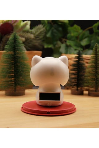 Japon Kültürü Maneki Neko Bereket Şans Kedisi Solar Panelli - Kafa Sallayan - Model3