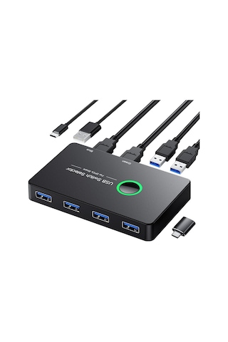 Usb 3.0 Anahtarı, 2'si 4 Arada 2 Bilgisayar Paylaşımı 4 Bağlantı Noktalı Usb Kvm Switcher Hub Pc Mouse Klavye Yaz