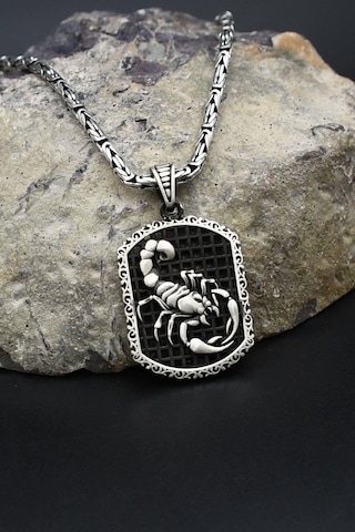 Akrep Figürlü 925 Ayar Gümüş Kolye Kral Zincir 2mm 902419 Gümüş