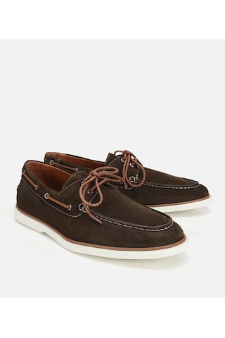 Hotiç Erkek Süet Deri Haki Bağcık Detaylı Günlük Loafer 02ayh322730a880 02ayh322730a880