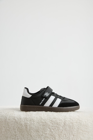 Tonny Black Termo Taban Yanı Şeritli Cırtlı Bağcıklı Sneaker Çocuk Unisex Siyah Beyaz Sneaker Tbzer040 Siyah - Beyaz