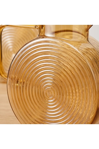 Borosilikat Cam Amber Salyangoz Desenli Filtreli Sürahi 2500 Ml Buzdolabı Kapağına Uygun Isıya Dayanıklı Çay & Det