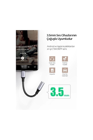 Ugreen Type-c To 3.5mm Jack Aux Dönüştürücü Kablo, 80154 Diğer