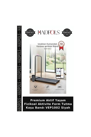 Premium Aktif Yaşam Fiziksel Aktivite Form Tutma Koşu Bandı Vep1002 Siyah