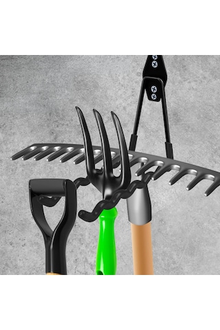 Microcase Çok Amaçlı Pvc Kaplamalı Kaymaz Metal Askılık Ağır Yük Askısı Depo Garaj Bahçe - Al5909 3 Adet Siyah