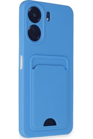 Xiaomi Poco C65 Uyumlu Arka Kamera Korumalı Kart Koyulabilen Silikon Kartlıklı Kılıf Kapak