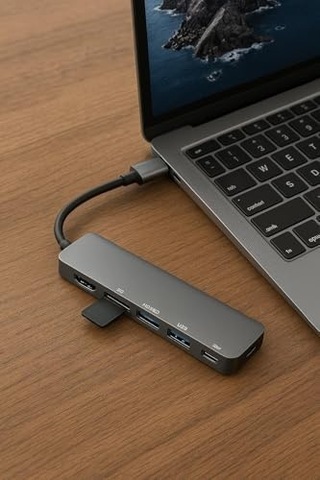 7&apos Si 1 Arada Usb-c Hub 2x Usb 3.0, 2x Type-c, 2x Sd/tf Kart Okuyucu, 1x Hdmı 4k Uhd Görüntü Aktarımı Ve Hızlı Veri Transferi Acı Kahverengi