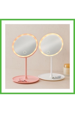 Vaveni 6,5 İnç Led Usb Şarjlı Yuvarlak Makyaj Aynası - 90 Ayarlı, Standlı Arz