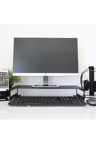 Hansdo SMS1BL Metal Monitör Standı Yükseltici Siyah