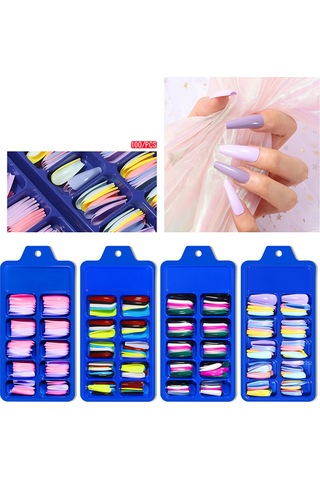 Youtek 100 Adet Şeffaf Pvc Takma Tırnak - 13 Farklı Boyut, Manikür Ve Dıy Tırnak Sanatı İçin Tam Kaplama Balerin Uçlu