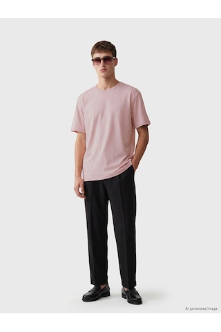 Lcw Vision Pembe Relax Fit Bisiklet Yaka Erkek Tişört