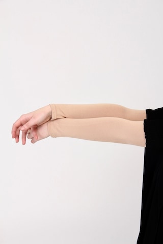 Likralı Kaymayan Kurtarıcı 1 Çift Tesettür Kolluk Bej