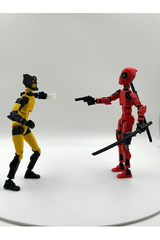 Deadpool & Wolverine Ikili Marvel Kahraman 3d Baskı Dummy Figür Seti